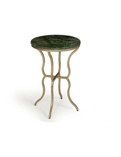 La Grace Home Duke Green Marble Side Table in Green