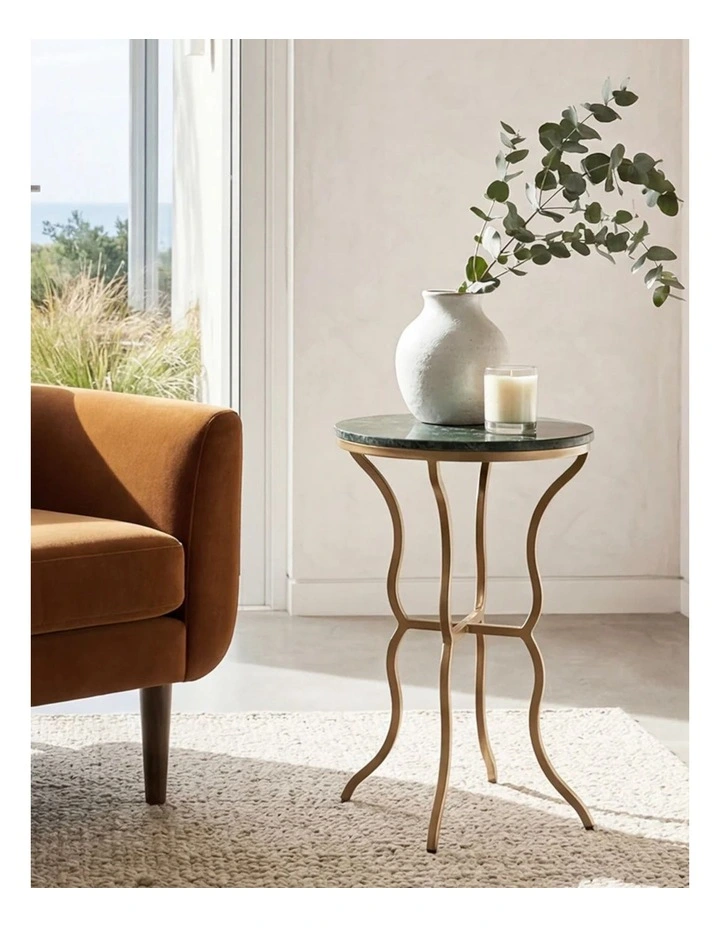 La Grace Home Duke Green Marble Side Table in Green image 2