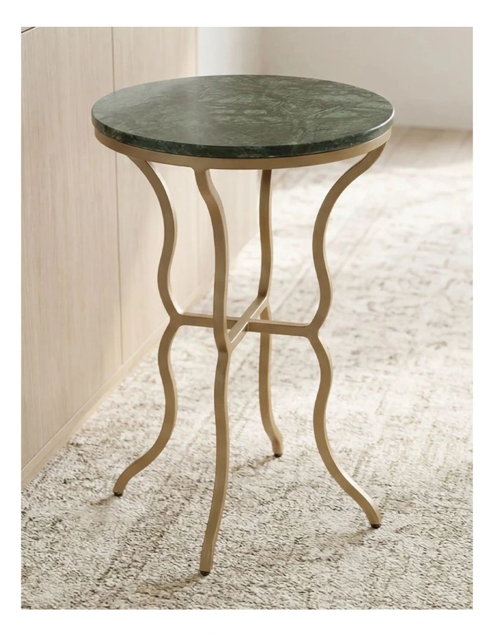 La Grace Home Duke Green Marble Side Table in Green image 3