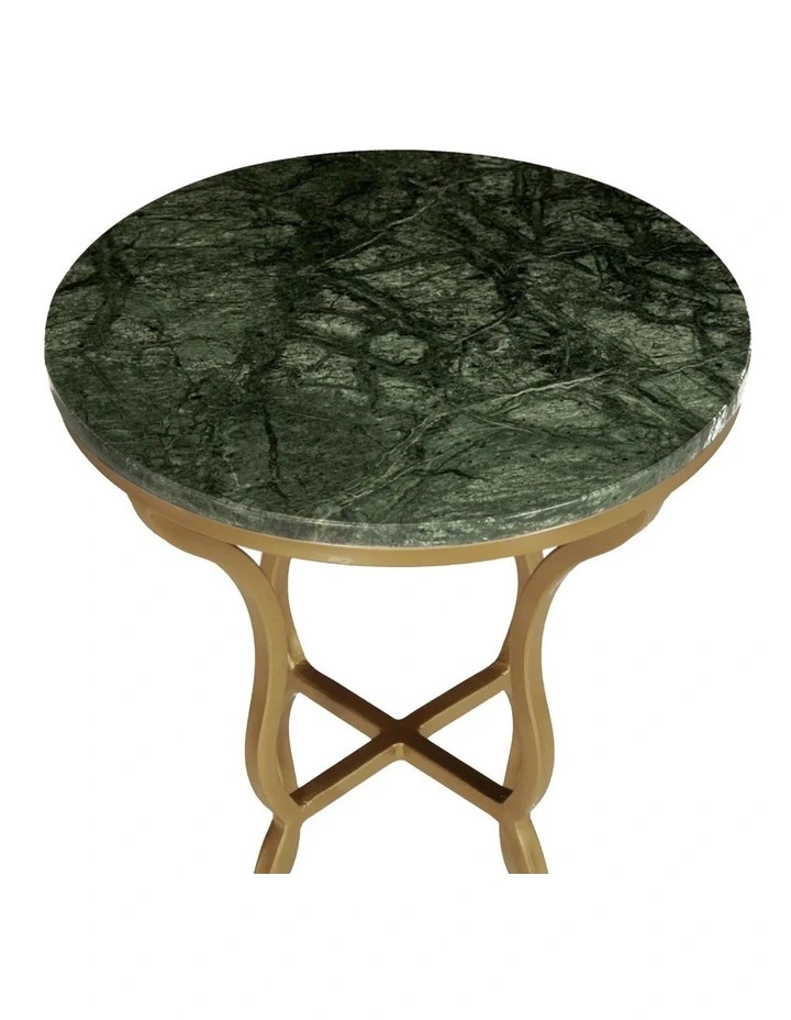 La Grace Home Duke Green Marble Side Table in Green image 5