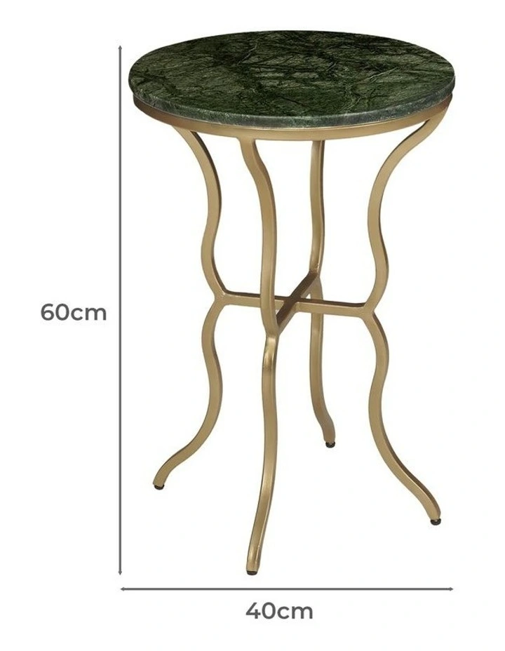 La Grace Home Duke Green Marble Side Table in Green image 7
