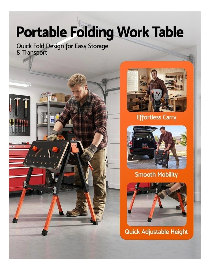 Adjustable Portable Folding Work Table 454kg image 6