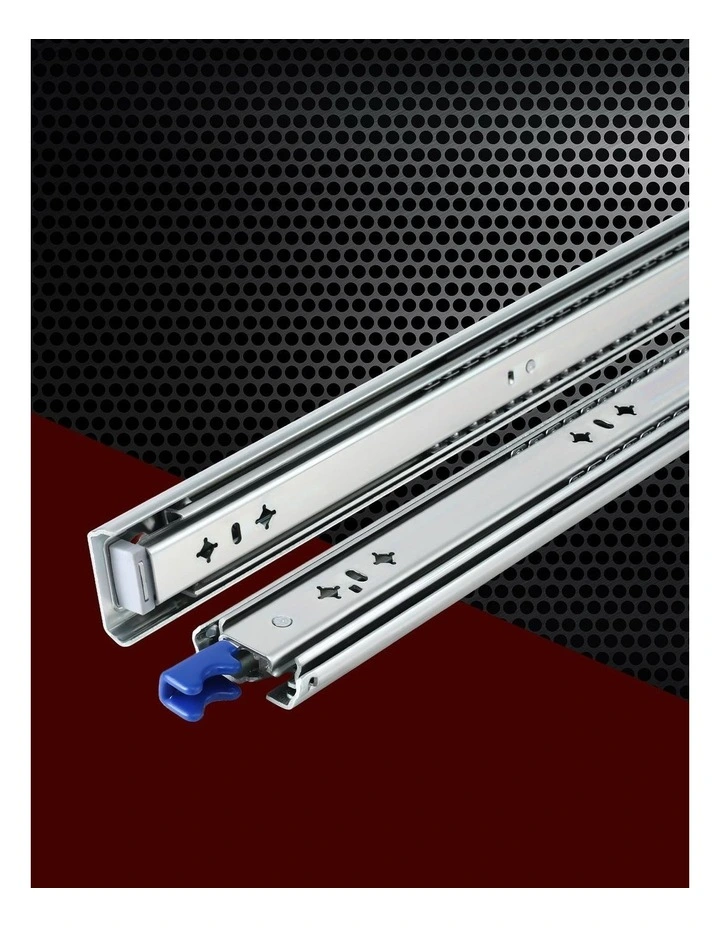 Heavy Duty Full Extension Drawer Slides 2 Piece in Silver image 3