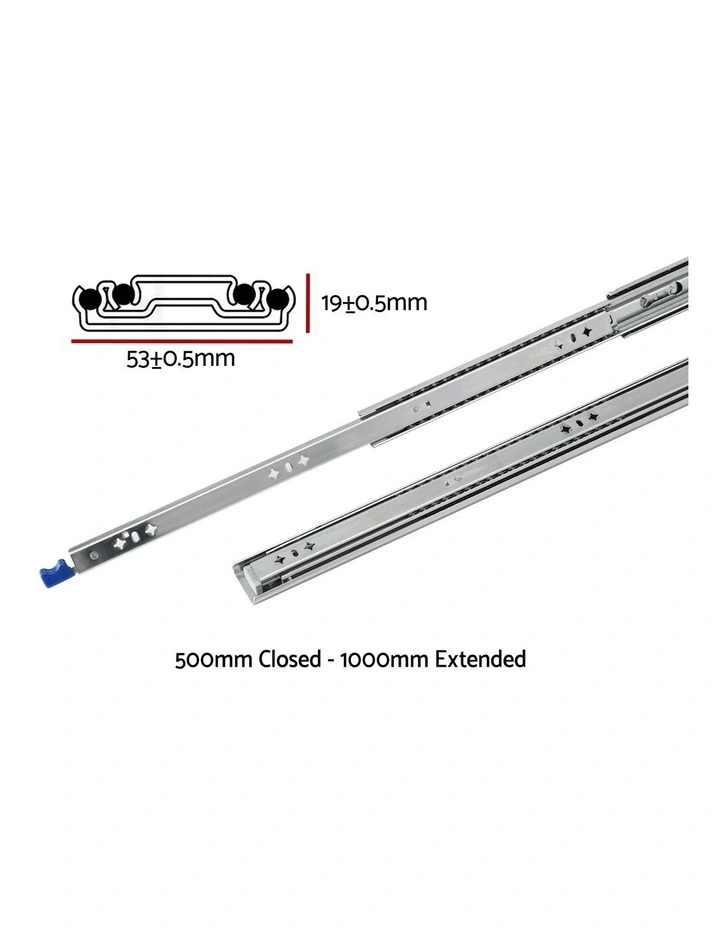 Heavy Duty Full Extension Drawer Slides 2 Piece in Silver image 4