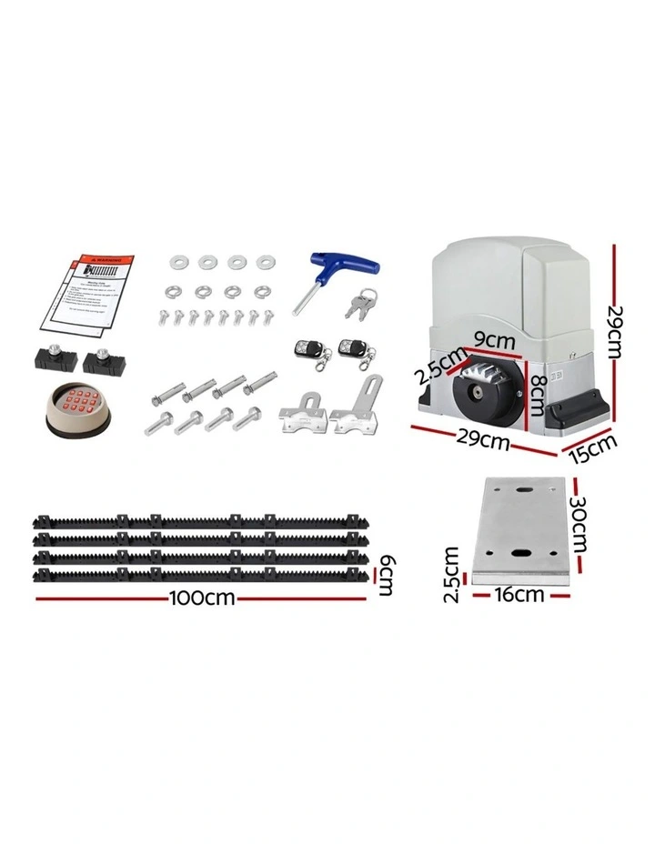 Automatic Sliding Gate Opener Kit in White image 2