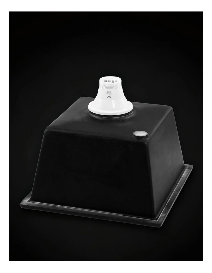 Granite Stone Single Bowl Kitchen Sink 38x38cm in Black image 7