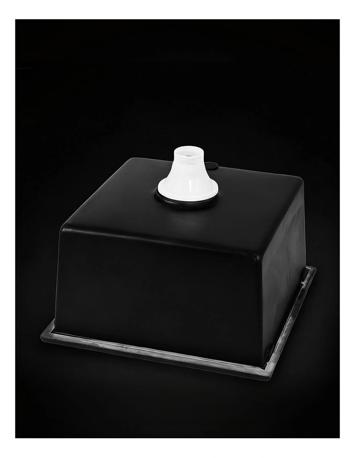 Granite Stone Single Bowl Kitchen Sink 45x45cm in Black image 7