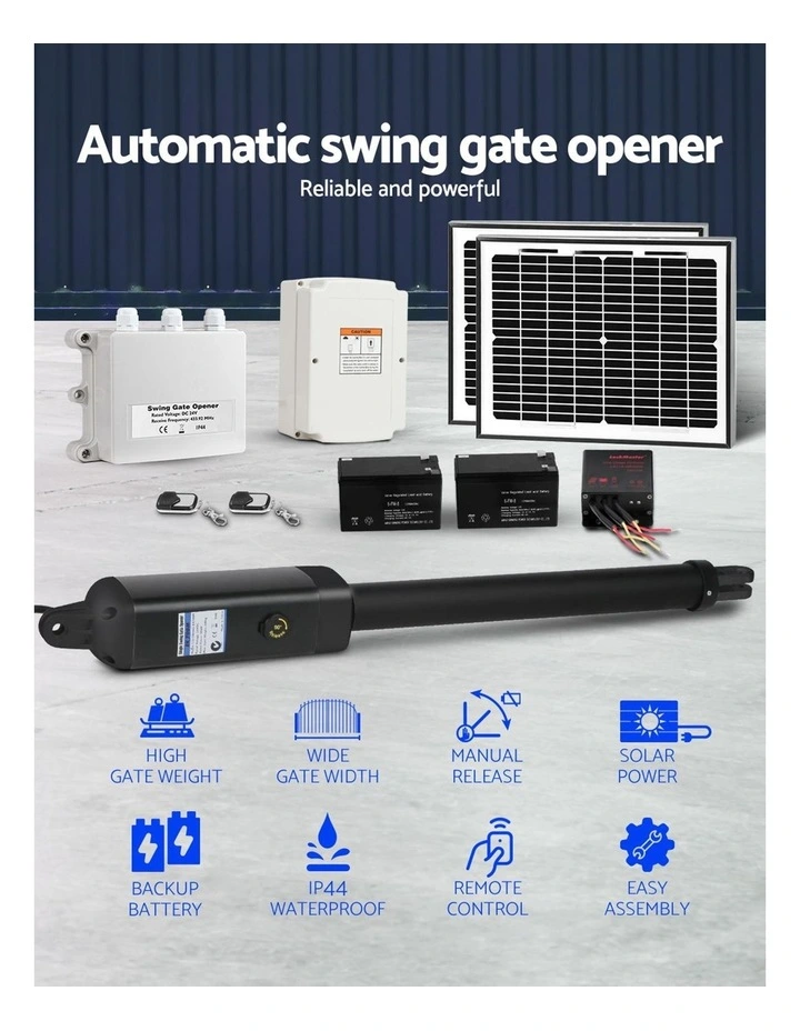 20W Solar Panel Single Swing Gate Opener 500kg in Silver image 5