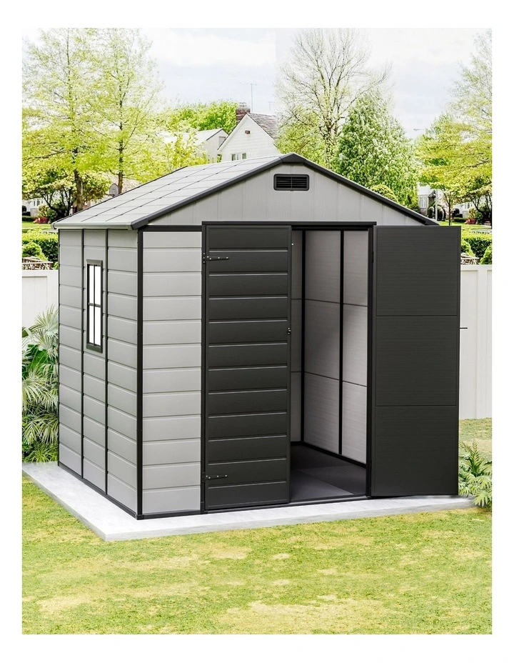 Tool Workshop House Shelter Garden Shed Sheds Outdoor Storage 2.15x2.14m in Grey image 3
