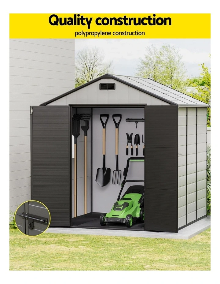Tool Workshop House Shelter Garden Shed Sheds Outdoor Storage 2.15x2.14m in Grey image 5