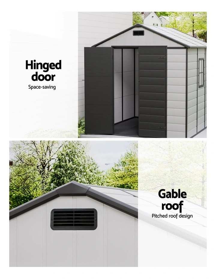 Tool Workshop House Shelter Garden Shed Sheds Outdoor Storage 2.15x2.14m in Grey image 6
