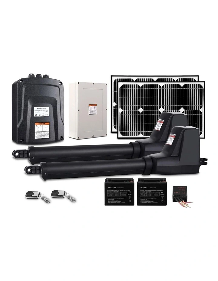 40W Solar Panel Dual Swing Gate Opener 800kg in Black image 1