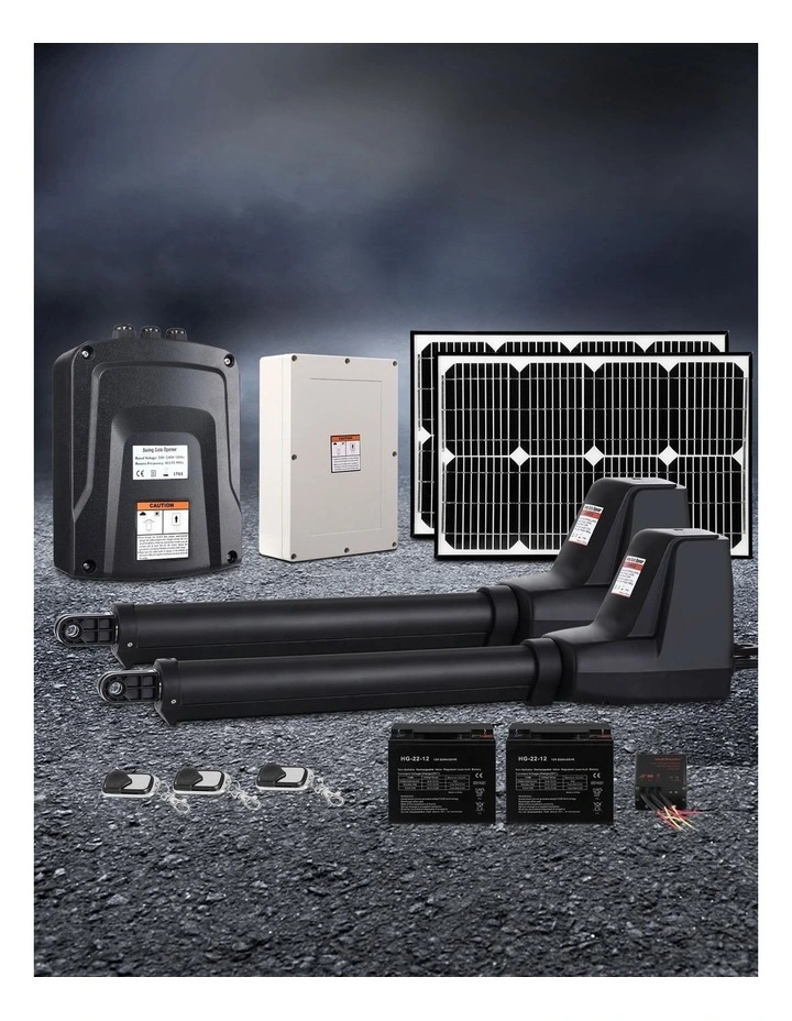40W Solar Panel Dual Swing Gate Opener 800kg in Black image 3