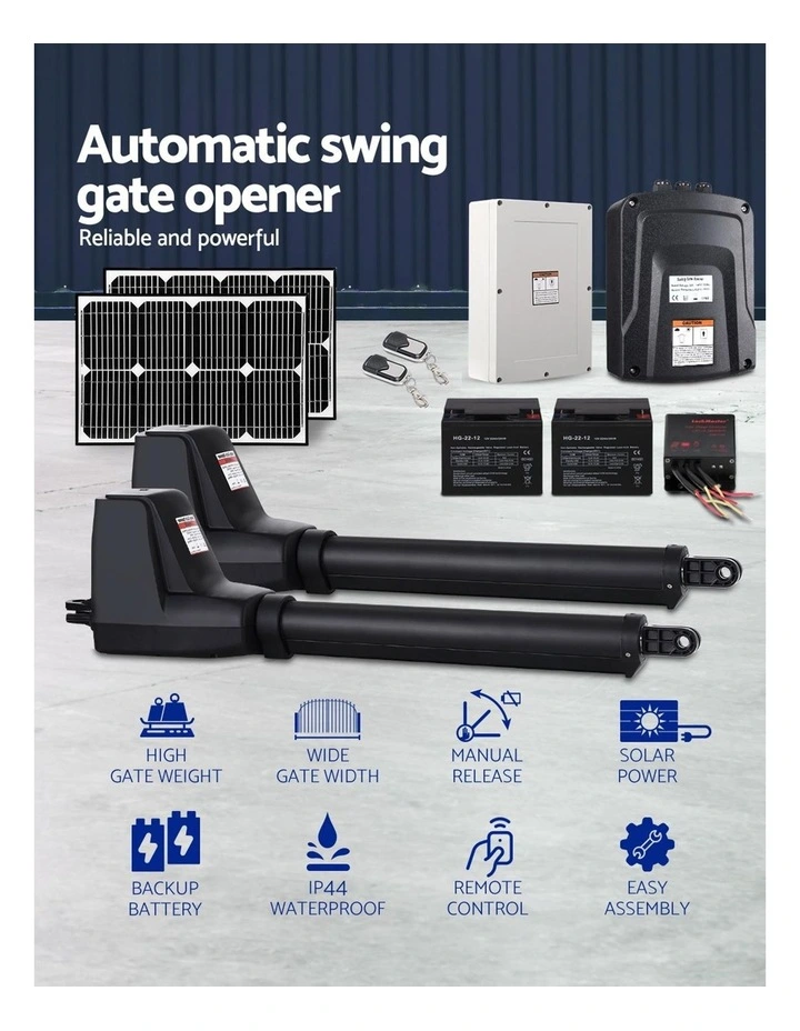 40W Solar Panel Dual Swing Gate Opener 800kg in Black image 5