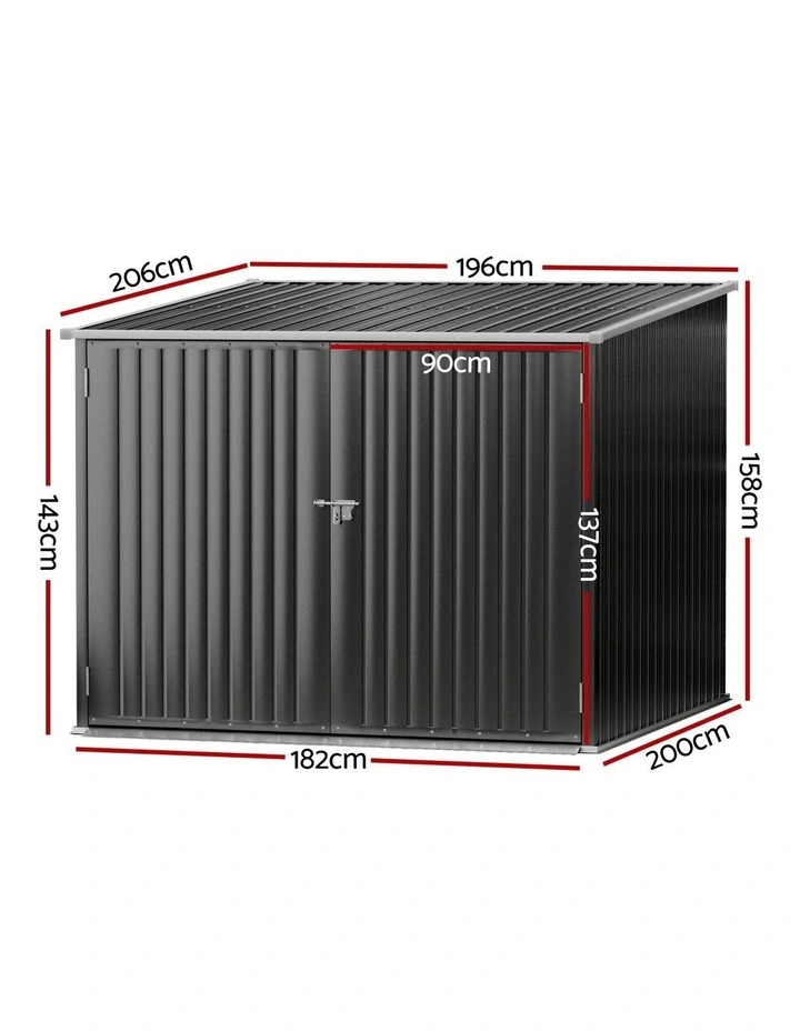 Tool Workshop House Shelter Garden Sheds Outdoor Storage 2.06x1.96m in Black image 4