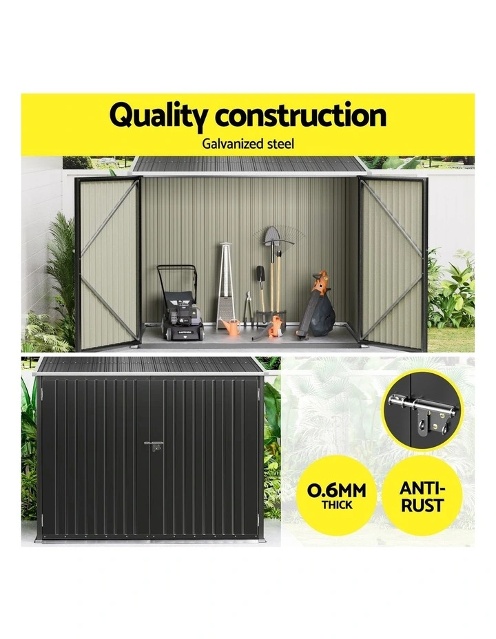 Tool Workshop House Shelter Garden Sheds Outdoor Storage 2.06x1.96m in Black image 5
