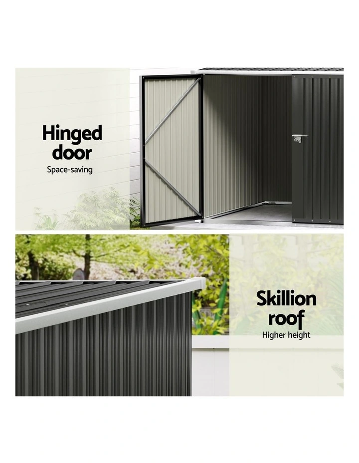 Tool Workshop House Shelter Garden Sheds Outdoor Storage 2.06x1.96m in Black image 6