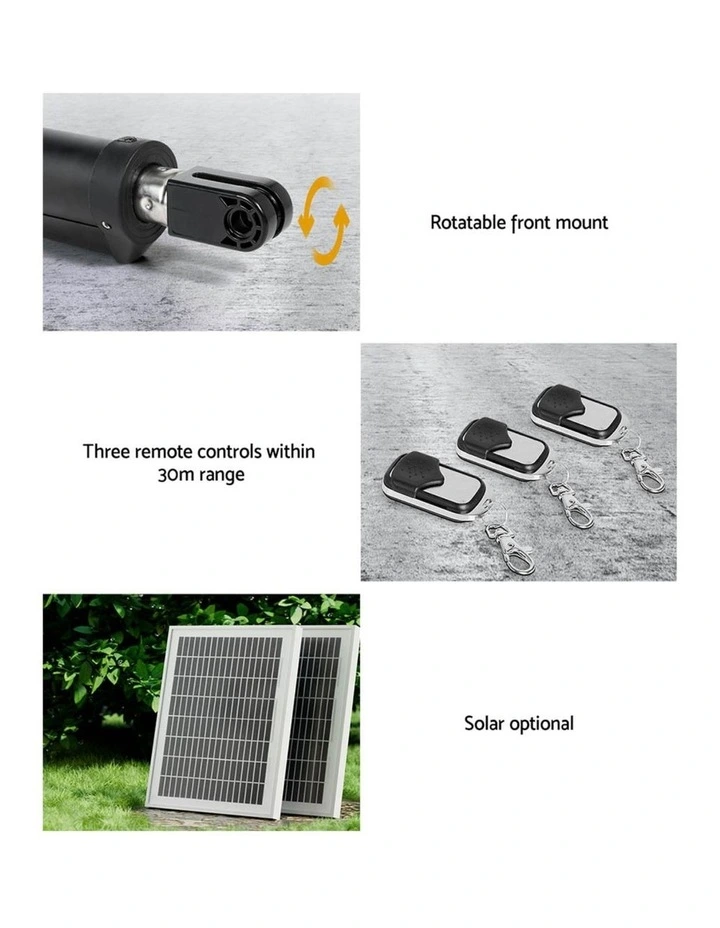 20W Full Solar Power Automatic Single Swing Gate Opener in Silver image 7