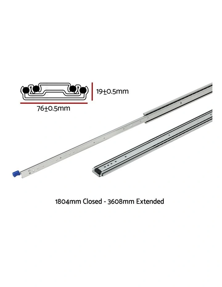 Full Extension Locking Drawer Slides 227kg in Silver image 4