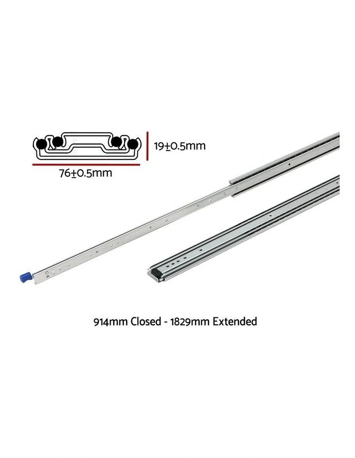 Full Extension Drawer Slides 227kg in Silver image 4
