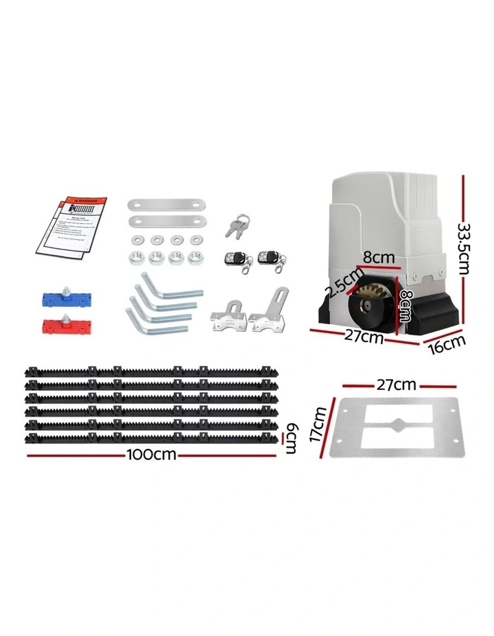 Automatic Sliding Gate Opener Kit 6M 1800kg in White image 2