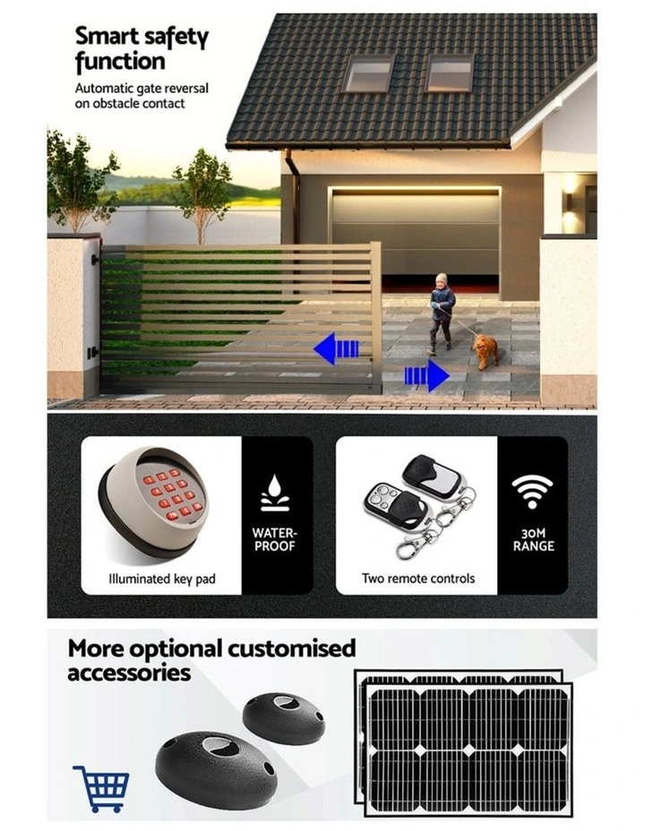 Automatic Sliding Gate Opener Kit Keypad 4M 1000kg in Black image 7
