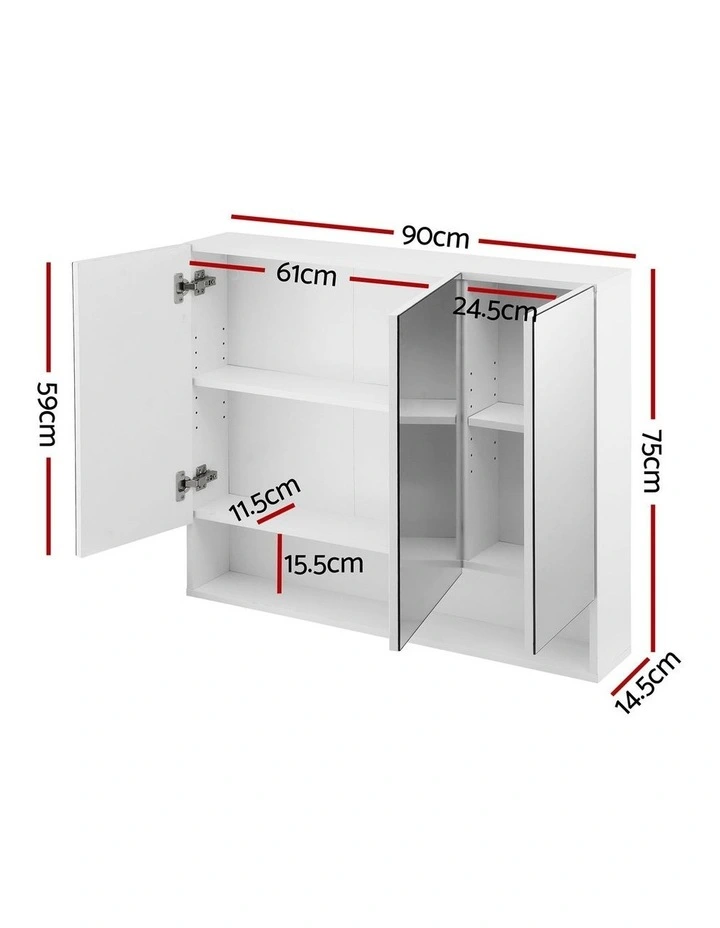 Adjustable Bathroom Mirror 900x750mm in White image 4