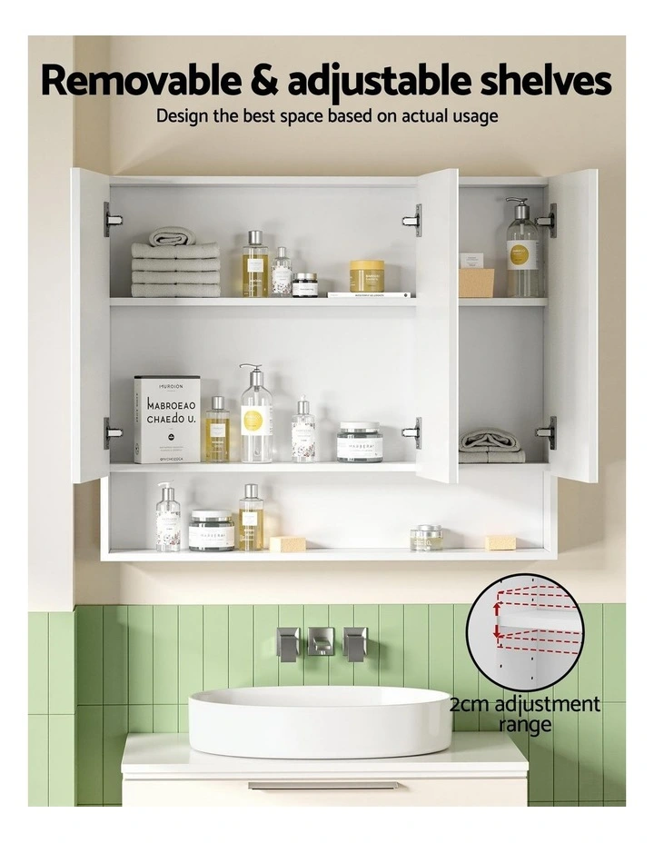 Adjustable Bathroom Mirror 900x750mm in White image 7