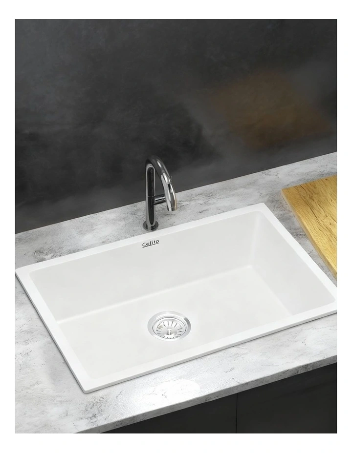 Kitchen Sink 70x45cm in White image 3