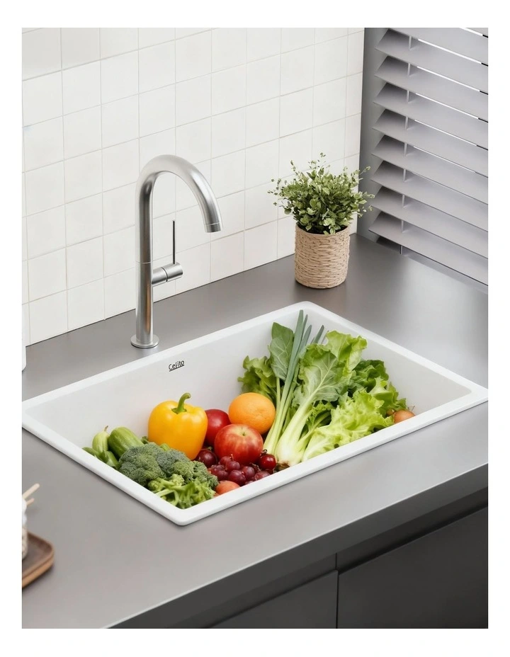Kitchen Sink 70x45cm in White image 5