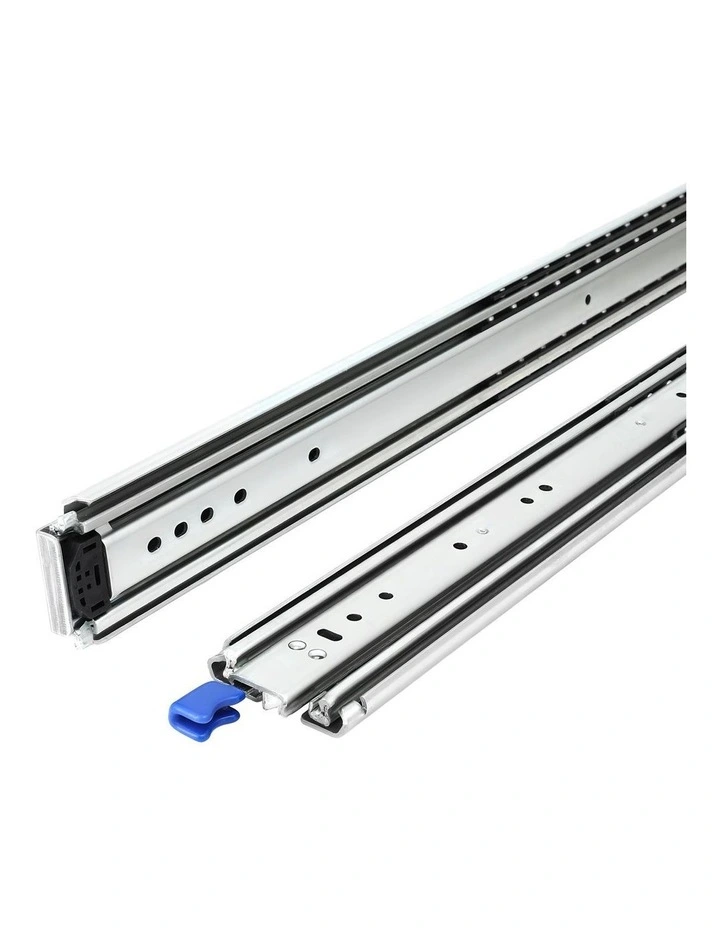 Full Extension Locking Drawer Slides 227kg 2 Piece in Silver image 1