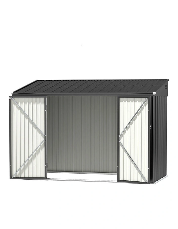 Galvanised Steel Garden Shed 3.05x1.5M in Grey image 1