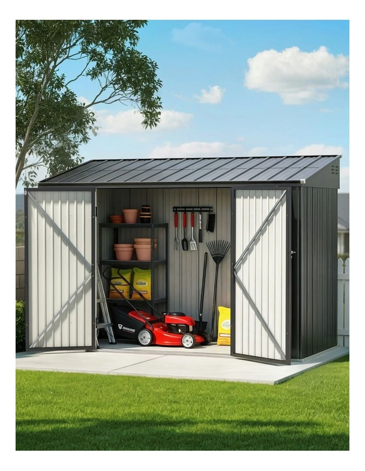 Galvanised Steel Garden Shed 3.05x1.5M in Grey image 3