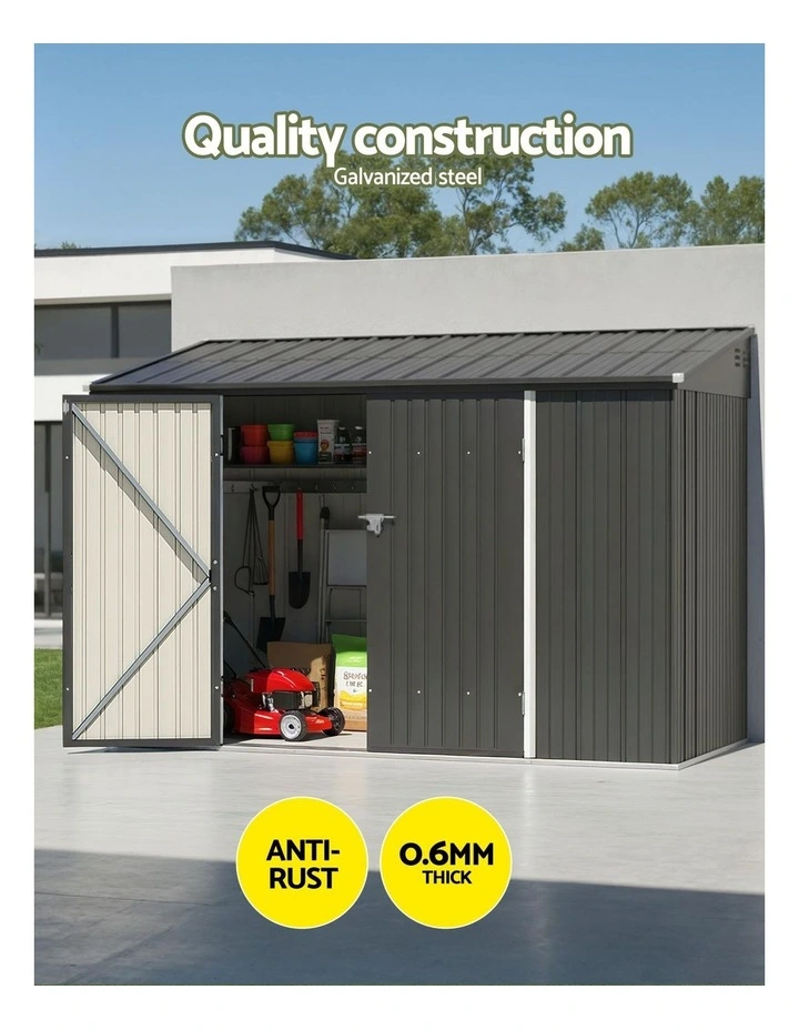 Galvanised Steel Garden Shed 3.05x1.5M in Grey image 5