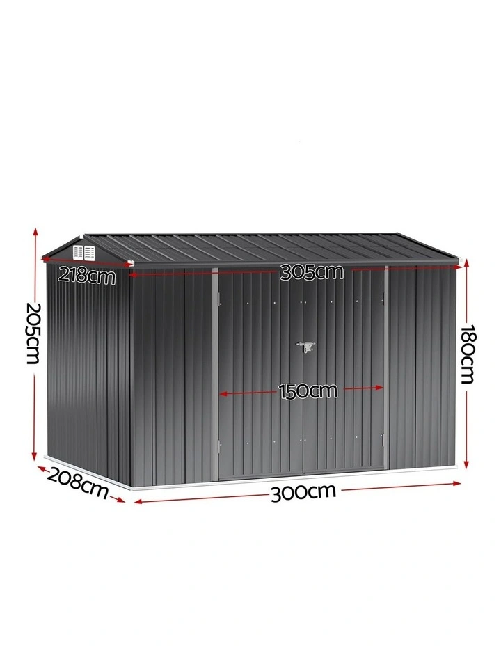 Garden Shed 3x2.18M in grey image 4