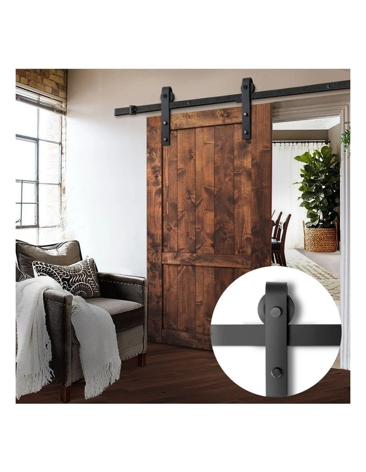 Sliding Barn Door Hardware Track Set 3.66m in Black image 3