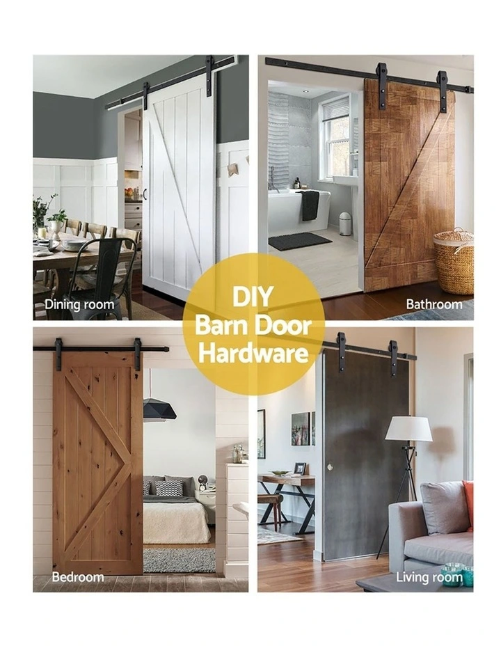 Sliding Barn Door Hardware Track Set 3.66m in Black image 4