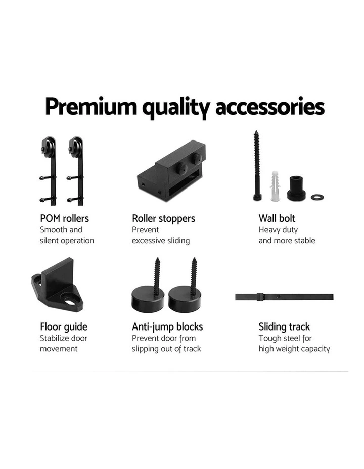 Sliding Barn Door Hardware Track Set 3.66m in Black image 6