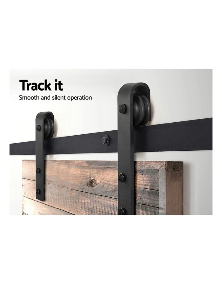 Sliding Barn Door Hardware Track Set 3.66m in Black image 7