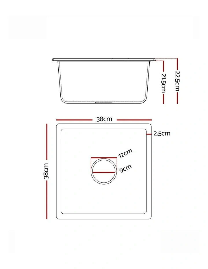 Kitchen Sink 38x38cm in White image 4