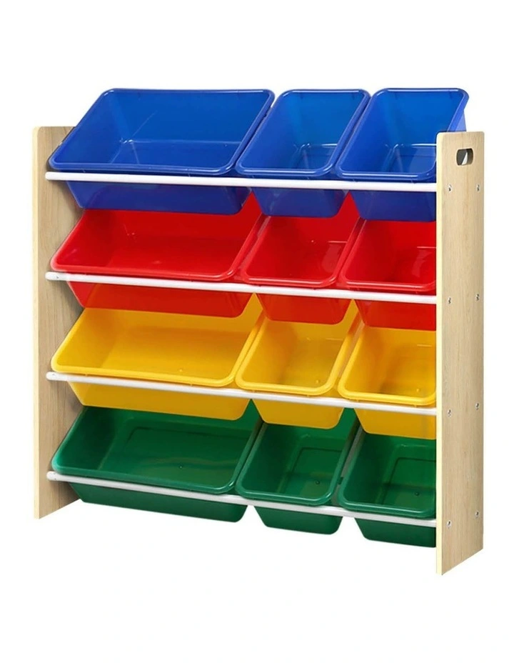 Kids Toy Box 12 Bins Organiser Rack in Multi image 3