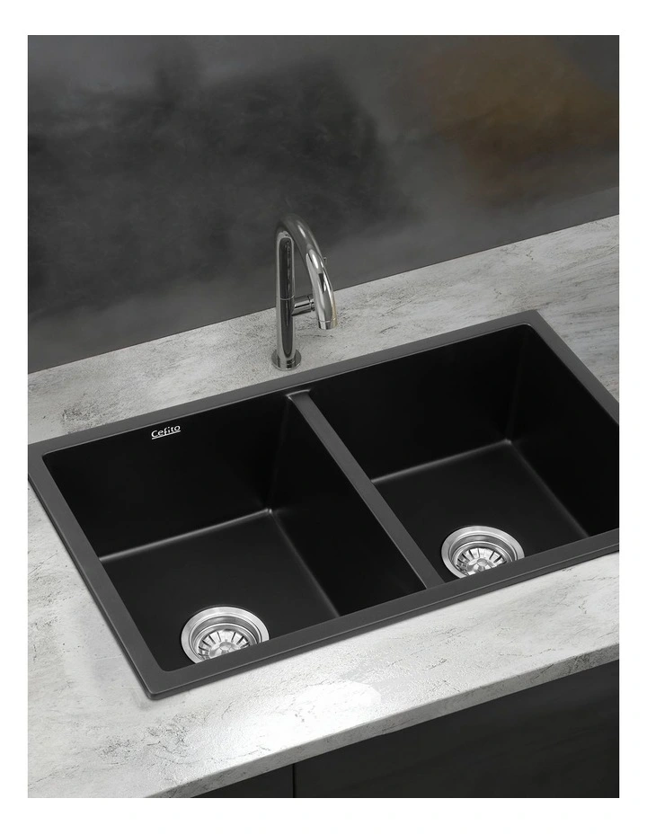 Kitchen Sink 77x45cm in Black image 3