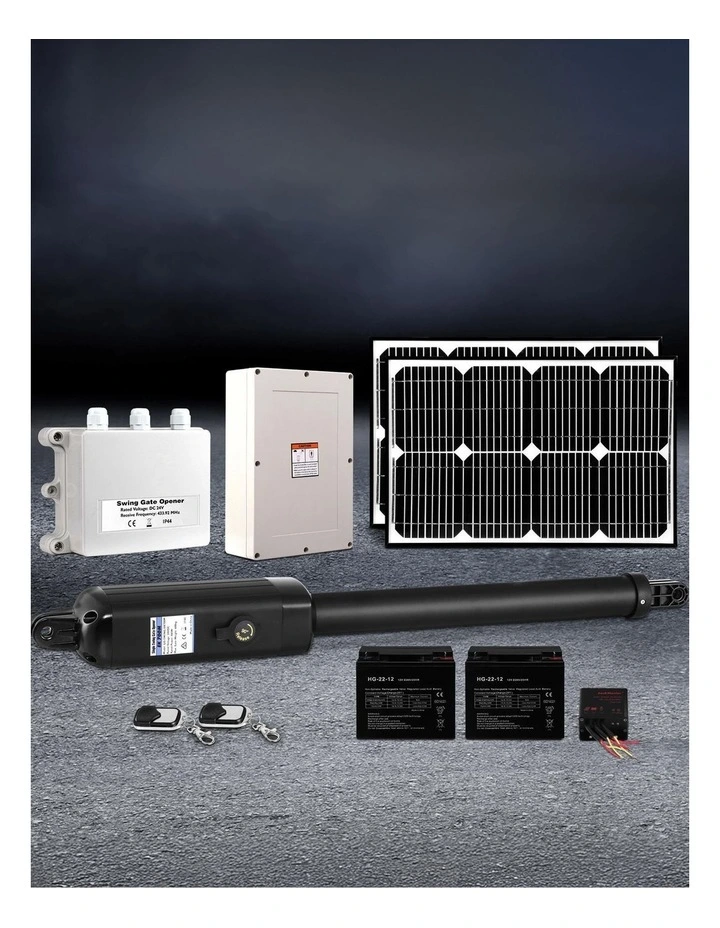 Single Swing Gate Opener With 40W Solar Panel 500kg in Silver image 3