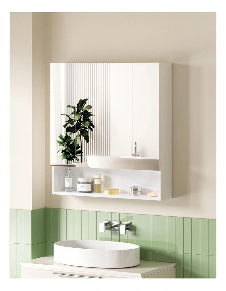 Bathroom Mirror Cabinet in 700x750mm White image 3
