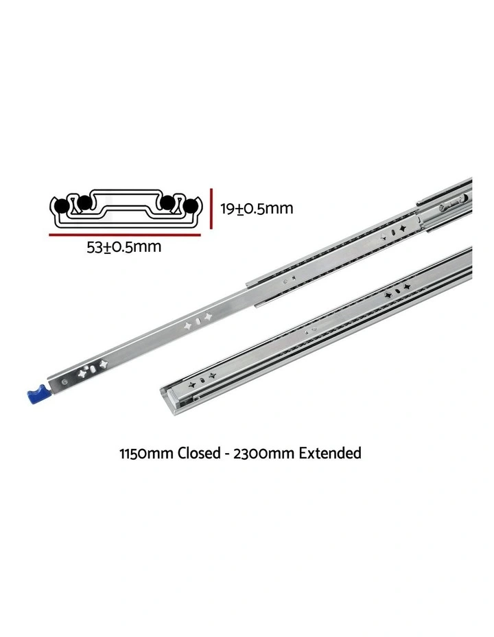 Heavy Duty Full Extension Drawer Slides in Silver image 4