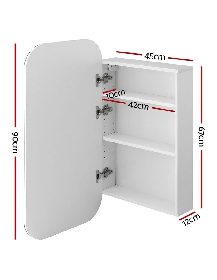 Bathroom Mirror Cabinet in 450x900mm White image 4
