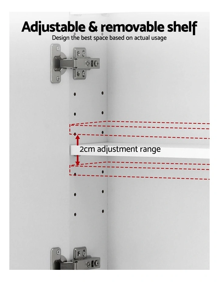 Bathroom Mirror Cabinet in 450x900mm White image 7