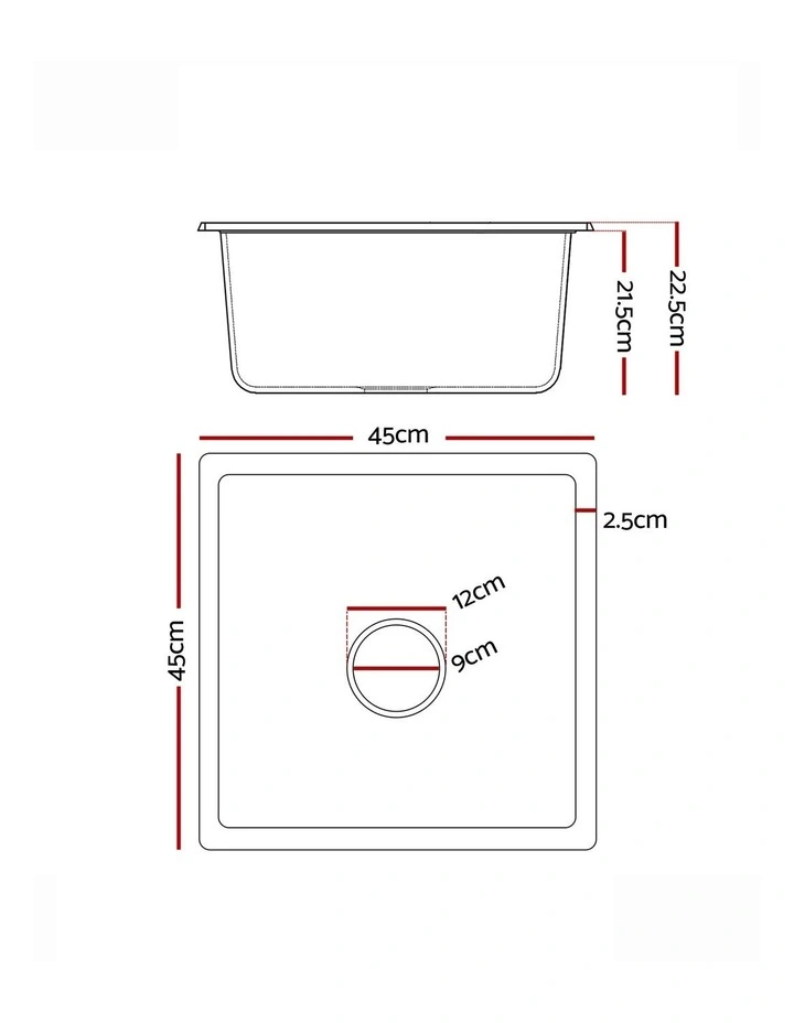 Kitchen Sink 45x45cm in White image 4