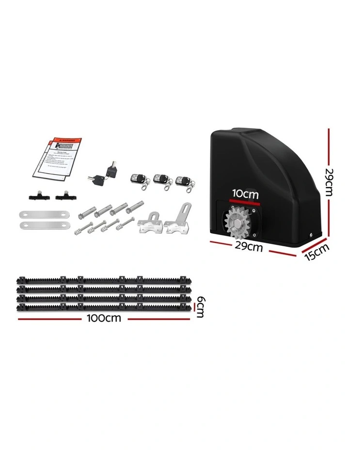 Automatic Sliding Gate Opener Kit 4M 600kg in Black image 2