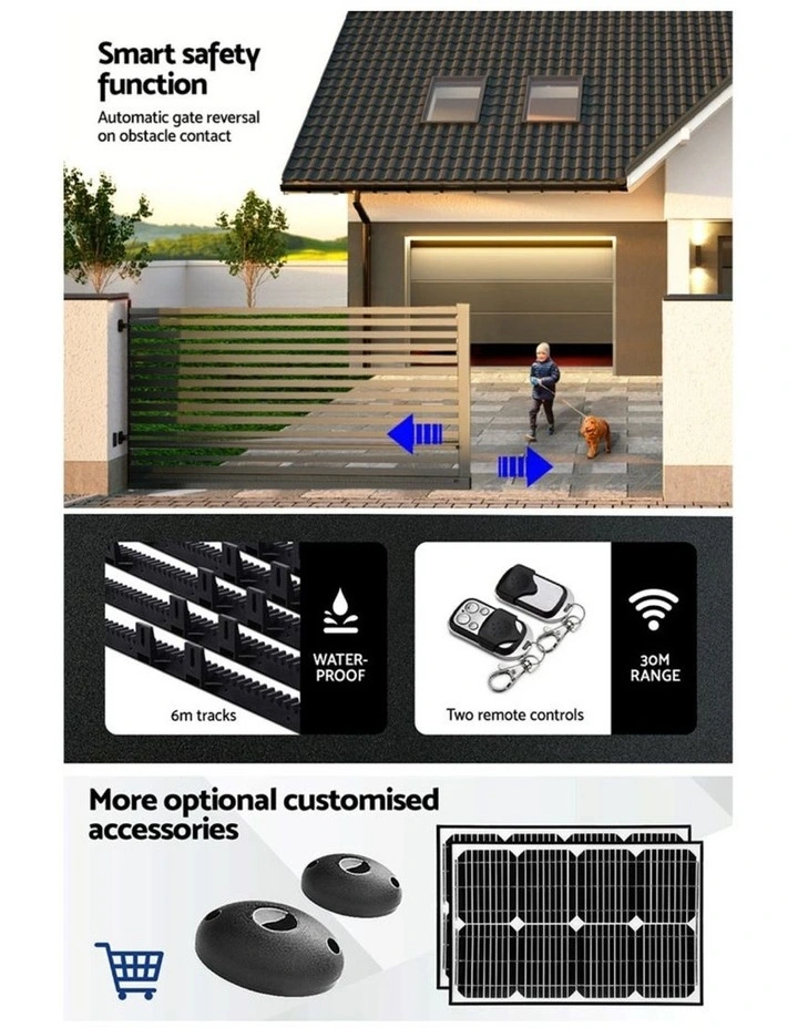 Automatic Sliding Gate Opener Kit 6M 1200kg in White image 7